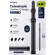 Motobros İNSTA360 Görünmez Invisible Selfie Çubuğu Sc-2 Teleskopik Aksiyon Kamera Çubuğu INSTA360 Gopro Djı Action Sjcam Uyumlu 1/4 Vida Bağlantılı