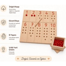 Montessori Gemisi Kırmızı Boncuklu Sayı Tahtası