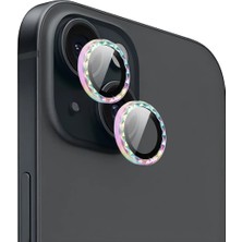 iPhone 15 / 15 Plus Için Ipg Prolens Kamera Lens Koruyucu Elmas Kesim Çerçeveli, Kırılmaz Cam