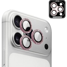 iPhone 17 Pro / iPhone 17 Pro Max Için Ipg Prolens Kamera Lens Koruyucu Elmas Taş Çerçeveli, Kırılmaz Cam