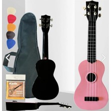 Esranın Dünyası Soprano Ukulele Seti, 4 Telli Abs Pembe Ukulele, Kılıf ve Pena Dahil, Başlangıç Seviyesi Müzik Aleti