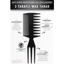 Esranın Dünyası 3 Taraflı Profesyonel Saç Şekillendirici Wax Tarak, Siyah | 3 Taraflı Profesyonel Saç Şekillendirici Wax Tarak