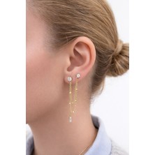 Çift Zincir Taşlı Küpe - KP00928