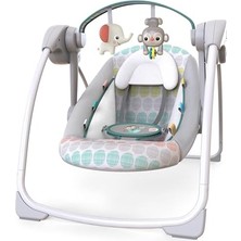 Esranın Dünyası Bright Starts Bebek Salıncağı, Uyarlanabilir Hız, Kumaş Oyuncaklar, Müzik, Çıkarılabilir Oyuncak Barı, 0-9 Ay 3-9 kg (Tuhaf Vahşi) ile Portatif Otomatik 6 Vitesli