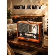 Decostyle Ahşap Görünümlü Retro Bluetooth Radyo Usb,aux ve Sd Kart Girişli
