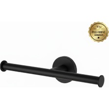 Premium Pirinç Lotus 2'li Yedek Wc Kağıtlık Mat Siyah