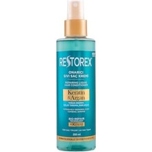 Esranın Dünyası Restorex Keratin & Argan Onarıcı Sıvı Saç Bakım Kremi 200 Mililitre, Yıpranmış ve Hasar Görmüş Saçlar