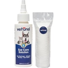 Esranın Dünyası Veturel Kedi Göz Temizleme Solüsyonu Akıntı Alerji Kızarıklık Gözyaşı Lekesi 100ML Disk Pamuk 50LI