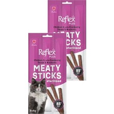 Esranın Dünyası Plus Meaty Sticks Tavuklu ve Kızılcıklı Kedi Ödül Çubuğu, 3X5GR, Ikili Paket