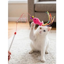 Esranın Dünyası Balıklı Kedi Oyun Oltası Balıklı Kuyruklu Dikkat Çekici 90 cm -Eğlenceli Olta