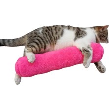 Esranın Dünyası Kedi Oyuncağı Sarılma Yastığı Uyku Oyuncağı Kedi Otlu 30 cm Peluş (1 Adet) (Fuşya)