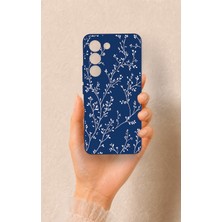 Vip Case Vivo V30 Lite Uyumlu Ince Yaprak Dalı Desenli Silikon Kılıf
