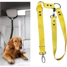 Esranın Dünyası Araç Içi Köpek Emniyet Tasması, Ayarlanabilir Metal Kancalı (Sarı)