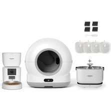 Esranın Dünyası Xenon Smart Akıllı Otomatik Kedi Tuvaleti (Kamerasız) Hareket Algılamalı Köpek  Kabı (Kameralı) Şarjlı Bataryalı Su Pınarı Sebili ve Filtre (4 Adet) Evcil Hayvan 4'lü Pet Ürünleri Başlangıç Seti