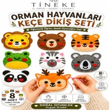Esranın Dünyası Tineke 8 Adet Çocuklar Için Kendin Yap Montessori Eğitici Oyuncak Keçe Dikiş El Sanatları Seti 3 Yaş