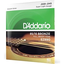 Esranın Dünyası Daddario EZ890 Akustik Gitar Tel Seti, 85/15 Bronze, Super Light
