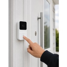 Decostyle Wi-Fi Beyaz Görüntülü Kapı Zili Hd Kamera, Gece Görüşü ve Çift Yönlü Konuşma Özellikli
