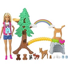 Esranın Dünyası Barbie Tropikal Yaşam Rehberi Bebek ve Oyun Seti, Barbie Bebek ve 10 Hayvan Figürü Ile GTN60