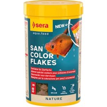 Esranın Dünyası San Nature Boya Yemi 250 ml (60 G) | Yüzey Yiyen Süs Balıkları Için | Yapay Renklendirici ve Koruyucu Madde Içermez |%10 Krill & Haematococcus Yosun Içerir | Doğal Renk Gelişimi Için