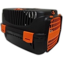 Esranın Dünyası Kedi Köpek Evcil Hayvan Taşıma Çantası Box Orta Boy Çok Fonksiyonlu (Siyah-Turuncu)