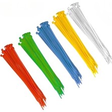 Esranın Dünyası Tek-Iş 529563 Plastik Kablo Bağı Klipsi Cırt Kelepçe Karışık Renk Set 100 mm 5 Renk x 20 Toplam 100 Adet