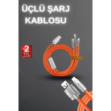 Feedback 120W Hızlı Şarj Kablosu Turuncu Yüksek Güç Kapasitesi Çoklu Şarj Girişi