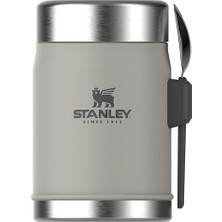 Esranın Dünyası Stanley Classic Legendary Yemek Termosu + Kaşık 0.4 Litre - Gri (Ash) | Paslanmaz Çelik