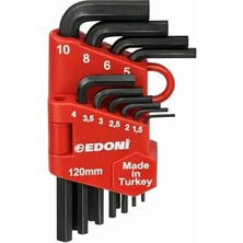 Esranın Dünyası 10 Parça L Alyan Anahtar Takımı, Hex, Metrik 1.5–10 mm Boyutlu, Dayanıklı, Taşıma Aparatlı, Profesyonel Kalite, Hobi ve Endüstriyel Kullanım Için Mini Set (Siyah, 120 Mm)