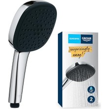 Esranın Dünyası Grohe Vitalio Comfort 110 El Duşu, 2 Akışlı (Yağmur & Jet), Smartswitch, 110MM Kare Duş Başlığı, Düşmeye Dayanıklı Silikon Halka, Kireç Önleyici Sistem, Krom, 26397001