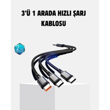 Feedback 3 Başlıklı Hızlı Şarj Kablosu Metal Alaşımlı Dayanıklı ve Akıllı Çipli