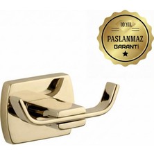 Premium Pirinç Marina 2'li Askılık,bornozluk Gold