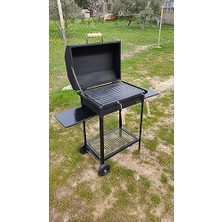 MarkEntegra 40X50X75 Barbekü Mangal Oluklu Izgara Kapaklı Varil Mangal Barbekü