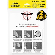 MarkEntegra Çift Kanat Pratik Sineklik, 1,25  m x 1.5 m Tül, Kapı & Pencere Uyumlu, 5,5 M Yapıştırma Bantlı (2 Adet)
