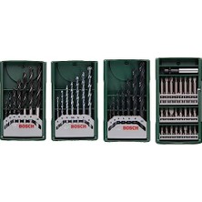Esranın Dünyası Bosch Professional Accessories X-Line Mini 3+1 Set Ahşap Taş Metal Matkap Ucu 2607017071