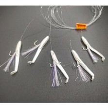 Esranın Dünyası Silikon At Çek Takımı (2 Ad) Silikon Balıklı Çapari 3,5 cm Şeffaf Lila