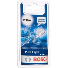 Bosch W16W (955) Pure Light Araba Ampulü - 12 V 16 W W2,1x9,5d - 2 Ampul