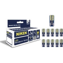 Esranın Dünyası Niken LED Ampul T10 Canbus Park Ledi 18 Ledli 6500K Beyaz 12V-24V 10'lu Paket