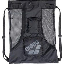 MarkEntegra Arena Tüm Set Yüzme Çuval Örgü Çanta Havuz Plaj Dişli Ipli Çanta Yüzme Aksesuarları Için Hızlı Kuru Polyester Ekipman Tote Yüzme Takım Uygulaması Için, Siyah, 40 Litre