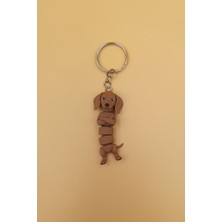 Rodopiva Hareketli Sevimli Kolları Bağlı Sevimli Dachshund (Sosis Köpek) Anahtarlık Çanta Süsü Charm