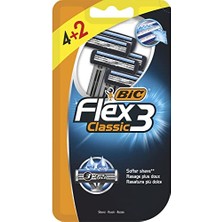 MarkEntegra Bıc Flex 3 Erkek Tıraş Bıçağı 6'lı Blister (3 Bıçak), Birbirinden Bağımsız Hareket Edebilen 3 Bıçak, Oynar Başlık, Aloe Vera ile Zenginleştirilmiş Kayganlaştırıcı Jel Şerit