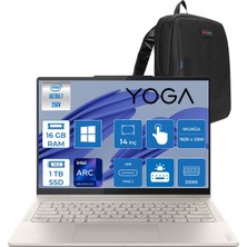 Lenovo Yoga 7 2-In-1 14ILL10 Intel Core Ultra 7 256V Aı 16GB Ddr5 1tb SSD  Intel® Arc™ Graphics 140V 14" Wuxga (1920X1200) OLED 600NITS Touch WIN11PRO Dokunmatik Bilgisayar 83JQ00GSTRP03+ZETTAÇANTA