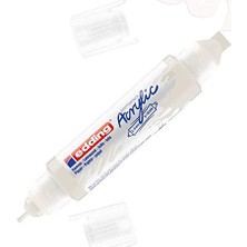 MarkEntegra Edding 5400 Akrilik 3D Double Liner - Beyaz - 1 Çift Uçlu Akrilik Tüp - 2-3 mm ve 5-10 mm Genişliğinde Çift Uç