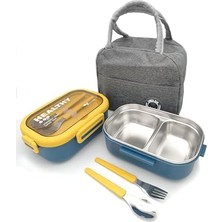 MarkEntegra Isı Yalıtımlı Termal Çantalı Çelik Lunch Box – Bpa’sız, Sızdırmaz, Çok Bölmeli Yemek Kabı Sarı Yeşil