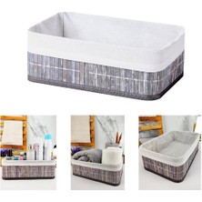 MarkEntegra Deconox Bambu Çok Amaçlı Saklama Kutusu Düzenleyici Büyük Boy Organizer, Dekoratif Bambu Düzenleyici Gri (33X23X12CM)