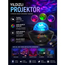 Feedback Galaxy Efektli LED Gece Lambası Projektörü Bluetooth Bağlantılı