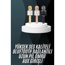 Feedback Karaoke Mikrofon Bluetooth Bağlantılı Aux Girişli Uzun Pil Ömrü Yüksek Ses Kaliteli