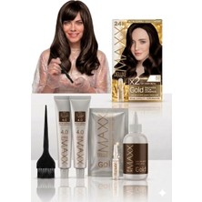 Maxx Deluxe Golden Beauty Set Saç Boyası 4.0 Kahve 2 'li + Fırça+Pratik Boyama Kabı