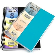 Esranın Dünyası Uninote I'm Smart Spiralli 6+2 Ayraçlı 400 Sayfa Defter 8 Bölmeli 200 Yaprak 6 Bölüm Kareli 2 Bölüm Çizgili Sert Kapak Akıllı Tasarım (Karışık Renklerde)