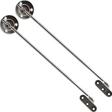 Esranın Dünyası BADEM10 Kalkar Kapak Makası Frenli Dolap Çekmece Metal 25 cm Sessiz Açma Kapama Amortisör Piston Nikel Bar (1 Çift)