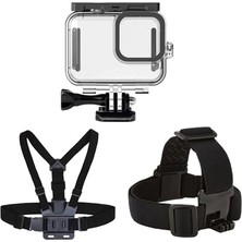Esranın Dünyası Go Hero 12 Uyumlu Su Geçirmez Kılıf Housing Göğüs Bandı ve Kafa Bandı 3'lü Set